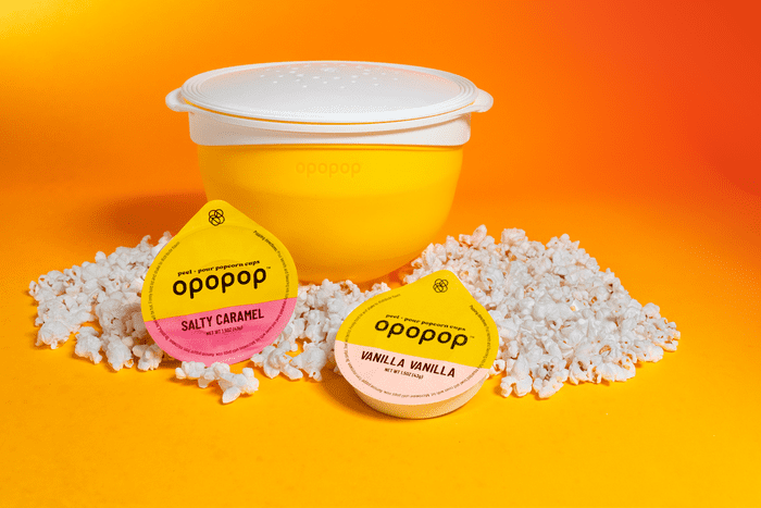 Opopop popcorn bowl and flavorings make the perfect gift for the impossible man.