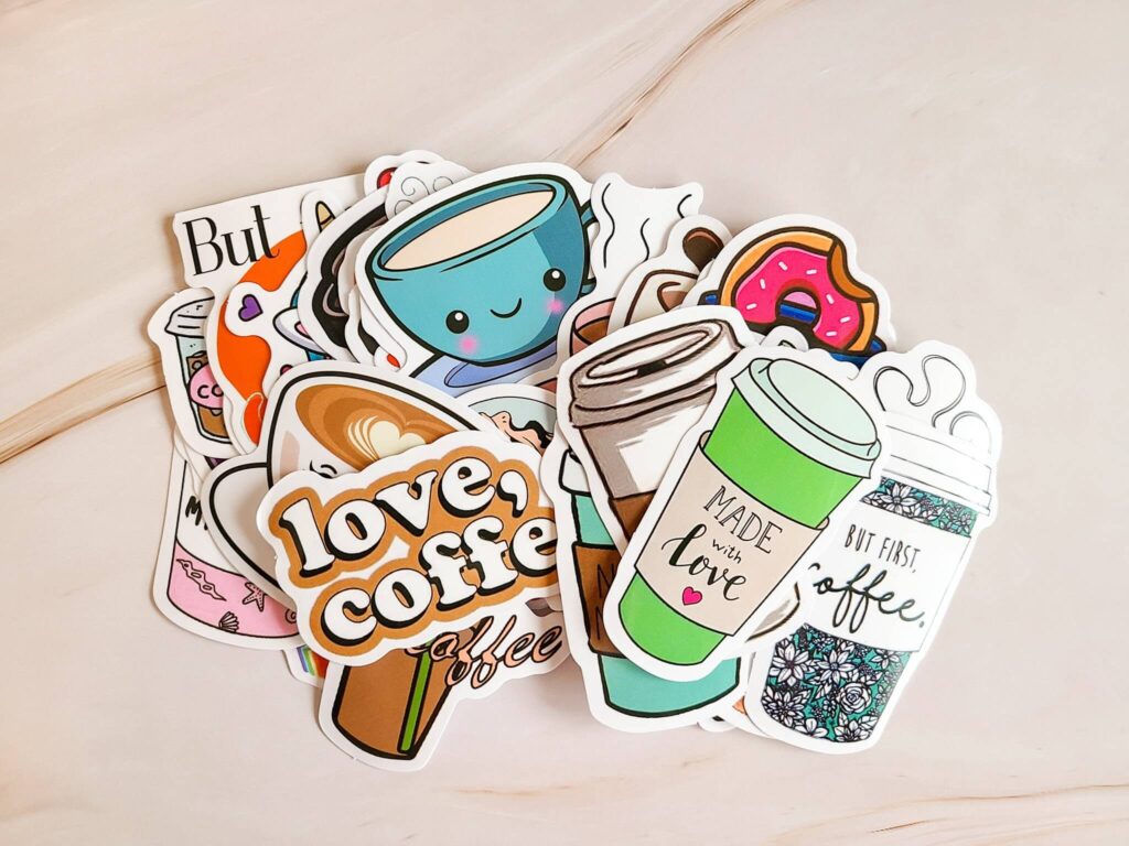 A pack of coffee stickers can make a great gift for a coffee lover under $20