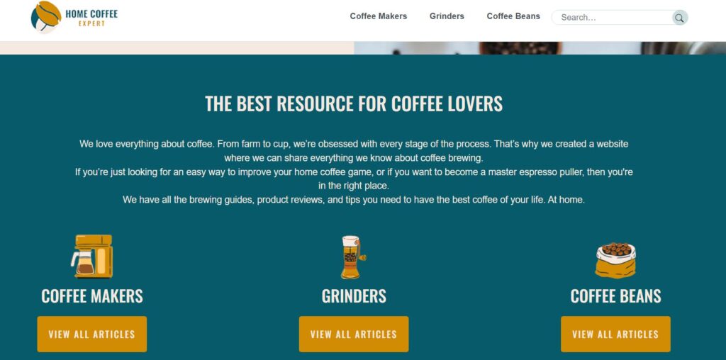 A coffee blogs called Home Coffee Expert