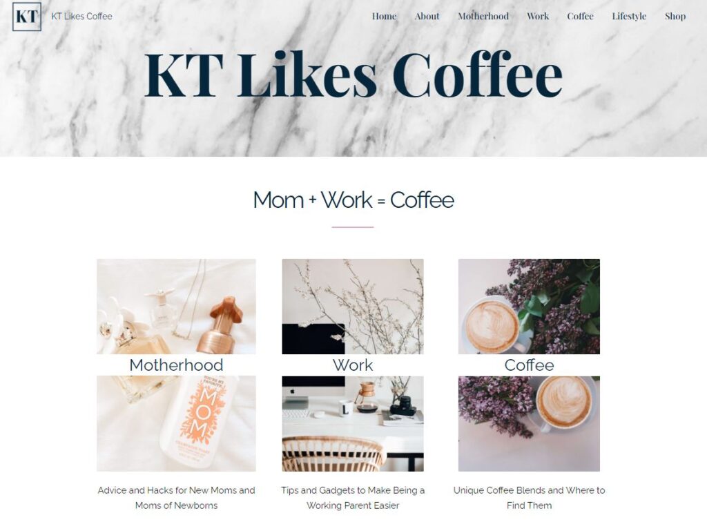 KT Likes Coffee a coffee blog for moms.