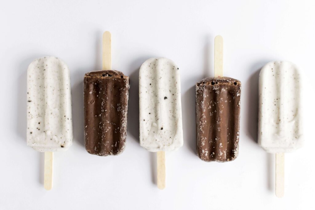 A row of ice cream bars.