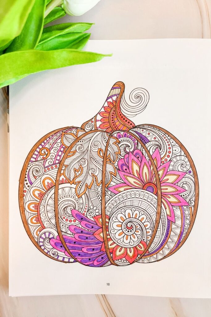 A pumpkin to color in the Silk and Sonder planner.