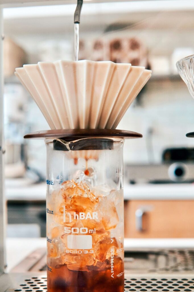 Displaying a way to prepare coffee.