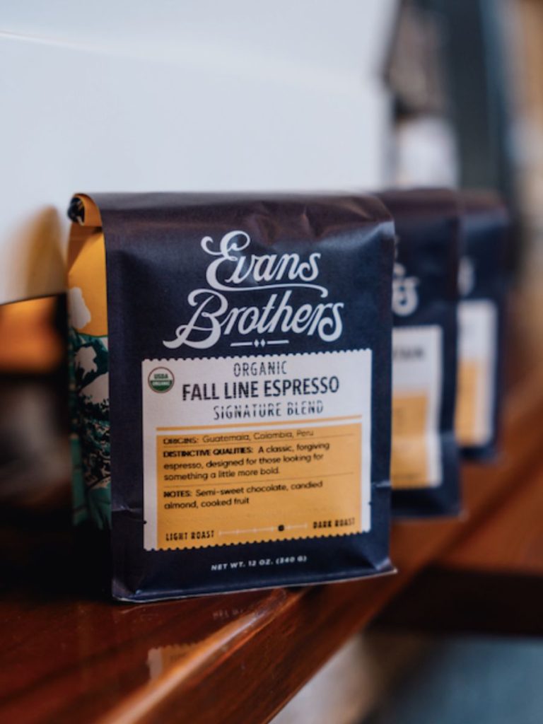 A bag of Evans Brother's Coffee.